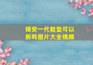 锡安一代鞋垫可以拆吗图片大全视频