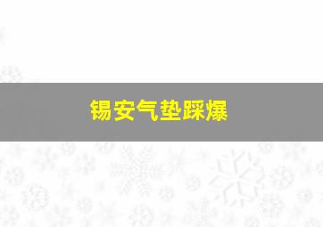 锡安气垫踩爆