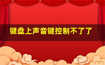 键盘上声音键控制不了了