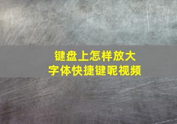 键盘上怎样放大字体快捷键呢视频