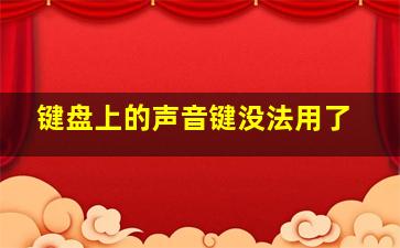 键盘上的声音键没法用了