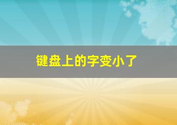 键盘上的字变小了