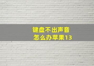 键盘不出声音怎么办苹果13