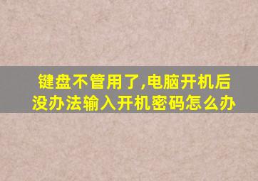 键盘不管用了,电脑开机后没办法输入开机密码怎么办