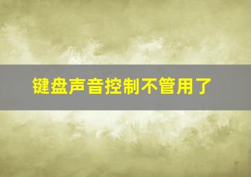 键盘声音控制不管用了