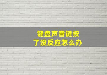 键盘声音键按了没反应怎么办