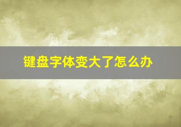 键盘字体变大了怎么办