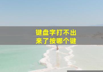 键盘字打不出来了按哪个键