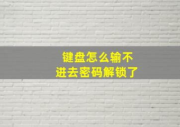 键盘怎么输不进去密码解锁了