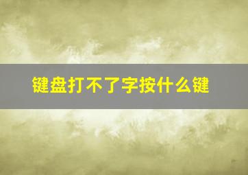 键盘打不了字按什么键