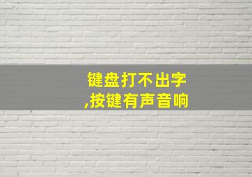 键盘打不出字,按键有声音响