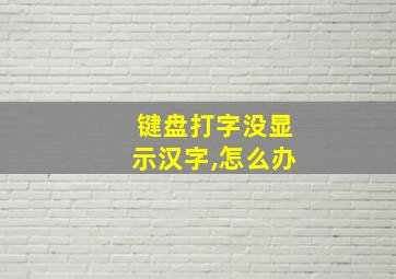 键盘打字没显示汉字,怎么办