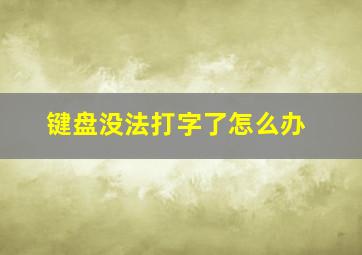 键盘没法打字了怎么办