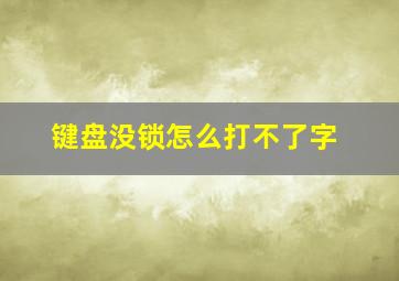 键盘没锁怎么打不了字