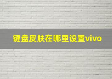 键盘皮肤在哪里设置vivo