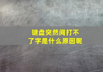 键盘突然间打不了字是什么原因呢