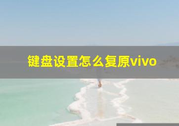 键盘设置怎么复原vivo