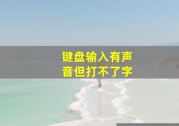 键盘输入有声音但打不了字