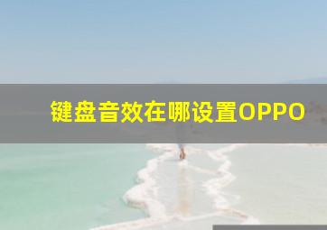 键盘音效在哪设置OPPO