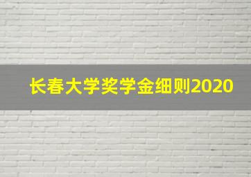 长春大学奖学金细则2020