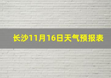 长沙11月16日天气预报表