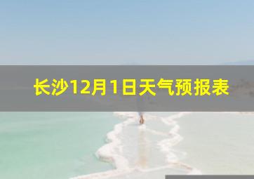 长沙12月1日天气预报表