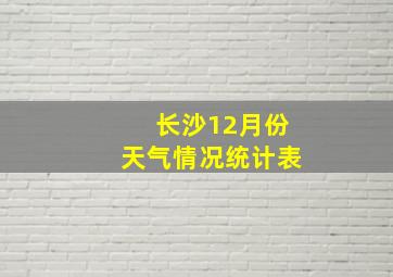 长沙12月份天气情况统计表