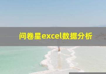 问卷星excel数据分析