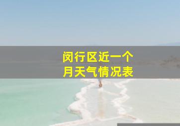 闵行区近一个月天气情况表