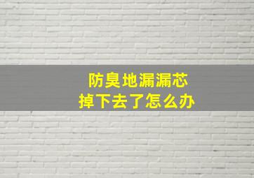 防臭地漏漏芯掉下去了怎么办