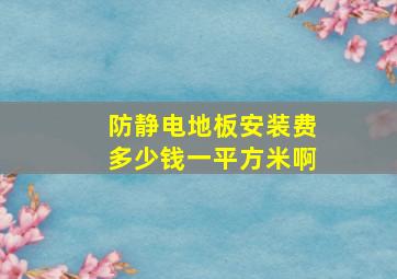 防静电地板安装费多少钱一平方米啊