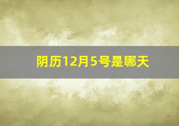 阴历12月5号是哪天