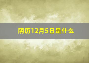 阴历12月5日是什么