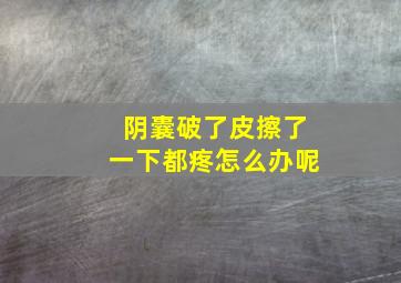 阴囊破了皮擦了一下都疼怎么办呢