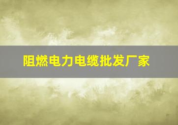 阻燃电力电缆批发厂家