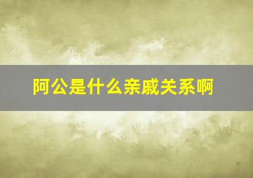 阿公是什么亲戚关系啊