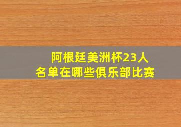 阿根廷美洲杯23人名单在哪些俱乐部比赛