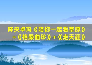 降央卓玛《陪你一起看草原》+《格桑曲珍》+《走天涯》