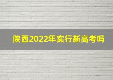 陕西2022年实行新高考吗