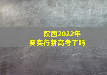 陕西2022年要实行新高考了吗