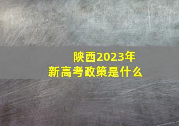 陕西2023年新高考政策是什么