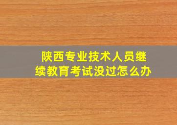 陕西专业技术人员继续教育考试没过怎么办