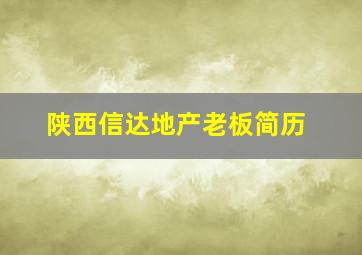 陕西信达地产老板简历