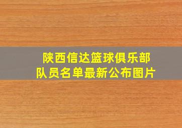 陕西信达篮球俱乐部队员名单最新公布图片