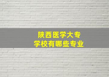 陕西医学大专学校有哪些专业