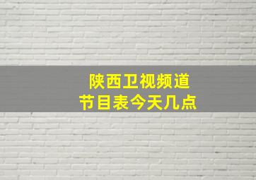 陕西卫视频道节目表今天几点