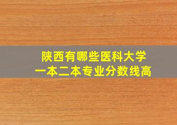 陕西有哪些医科大学一本二本专业分数线高