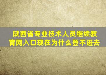 陕西省专业技术人员继续教育网入口现在为什么登不进去