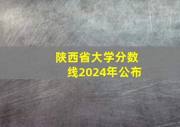 陕西省大学分数线2024年公布