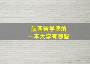 陕西省学医的一本大学有哪些